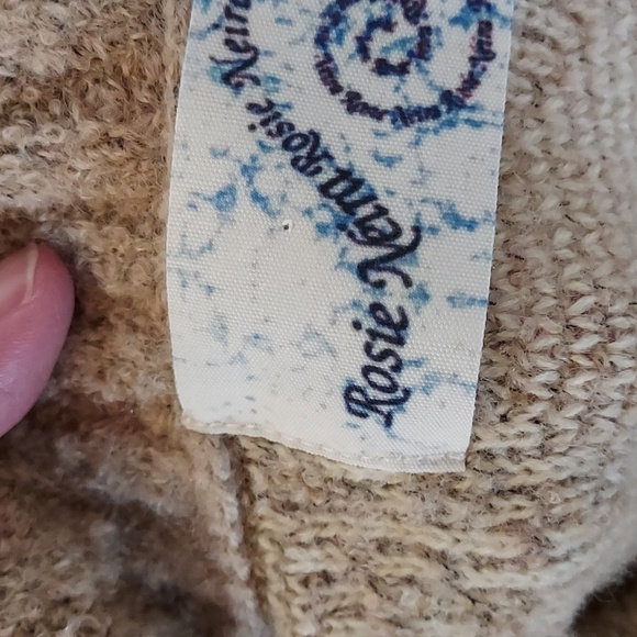 Rosie Neira   Anthropology Women's Cardigan Wool Blend Tan Textured  Lagenlook S - Picture 9 of 13